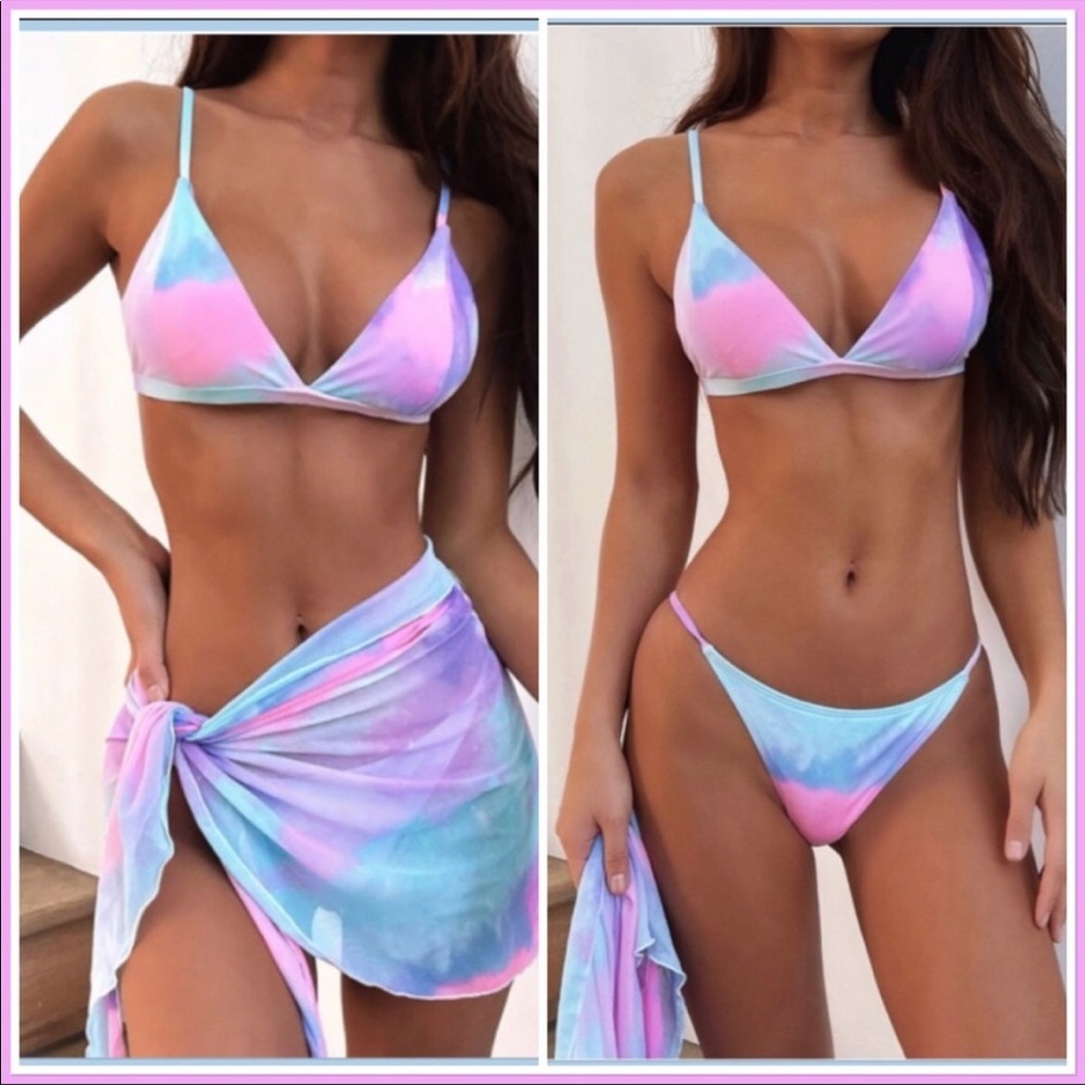 Bikini and sarong set swimsuit
